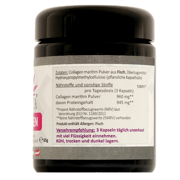 Collagen, Kollagen, Anti-Aiging, Vitamine, Knochen, Haare, Zähne, Haut, Unreine Haut, Kapseln, Glas, Fisch, Wirkung, Tabletten, Vitalstoffe, Stoffwechsel,