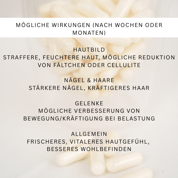Collagen, Kollagen, Anti-Aiging, Vitamine, Knochen, Haare, Zähne, Haut, Unreine Haut, Kapseln, Glas, Fisch, Wirkung, Tabletten, Vitalstoffe, Stoffwechsel,