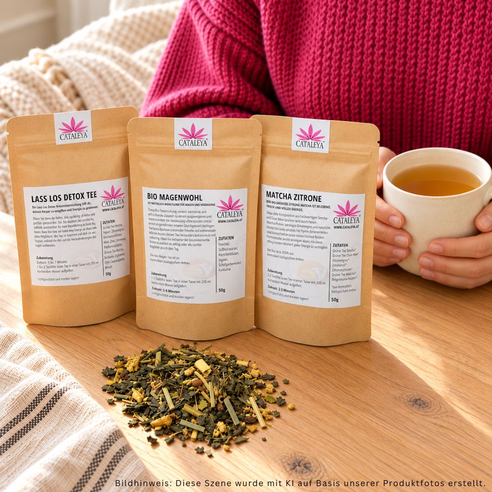 Teegeschenkset, Geschenkset, Detox, Magenwohl, Darm, Teemischung, Set, Kur, Matcha, Abnehmen, Verdauung, Grüntee