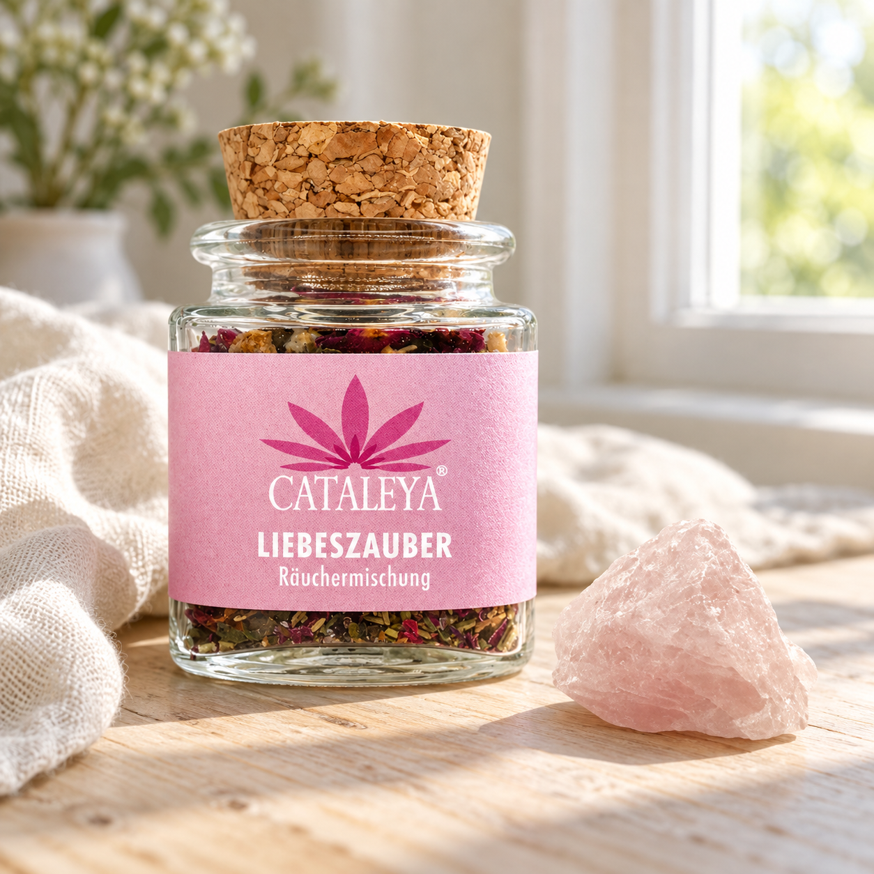 Räucherset „Liebeszauber“ mit Rosenquarz – Bild 2